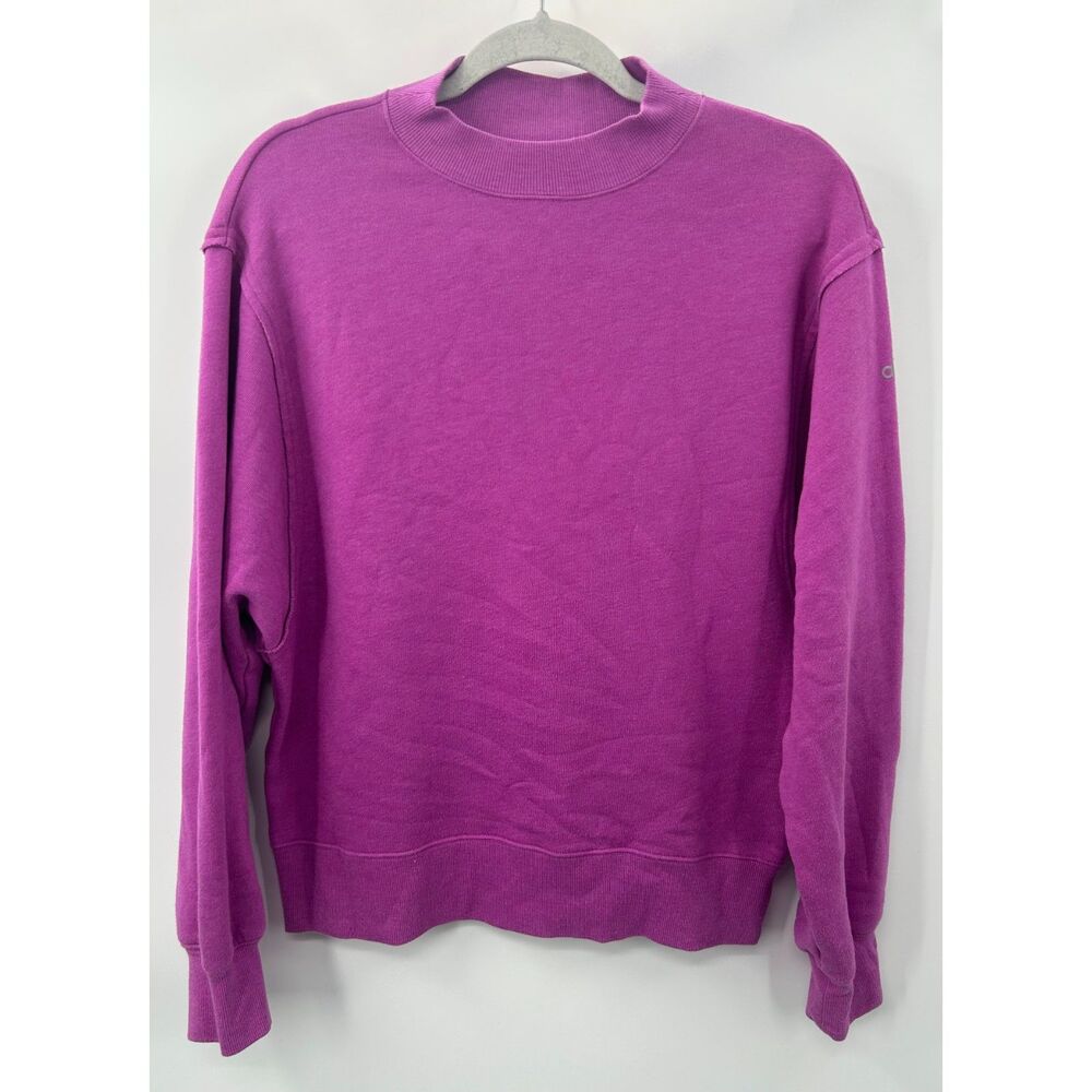 Alo Yoga Freestyle Sweatshirt Womens Small Purple Mock Neck Pullover Relaxed Gym